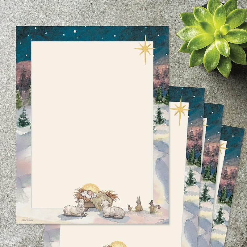 Current Christmas Tree Manger Stationery - Holiday Letters, Printer Paper, 25 Sheets, 8½ x 11 Inch, by - Image 5